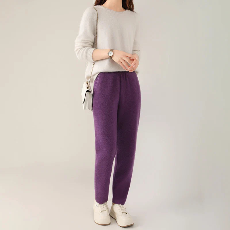 Pantalon Femme En Laine 100 Pour Cent Mileena Confort Premium Élégance Coupe Moderne