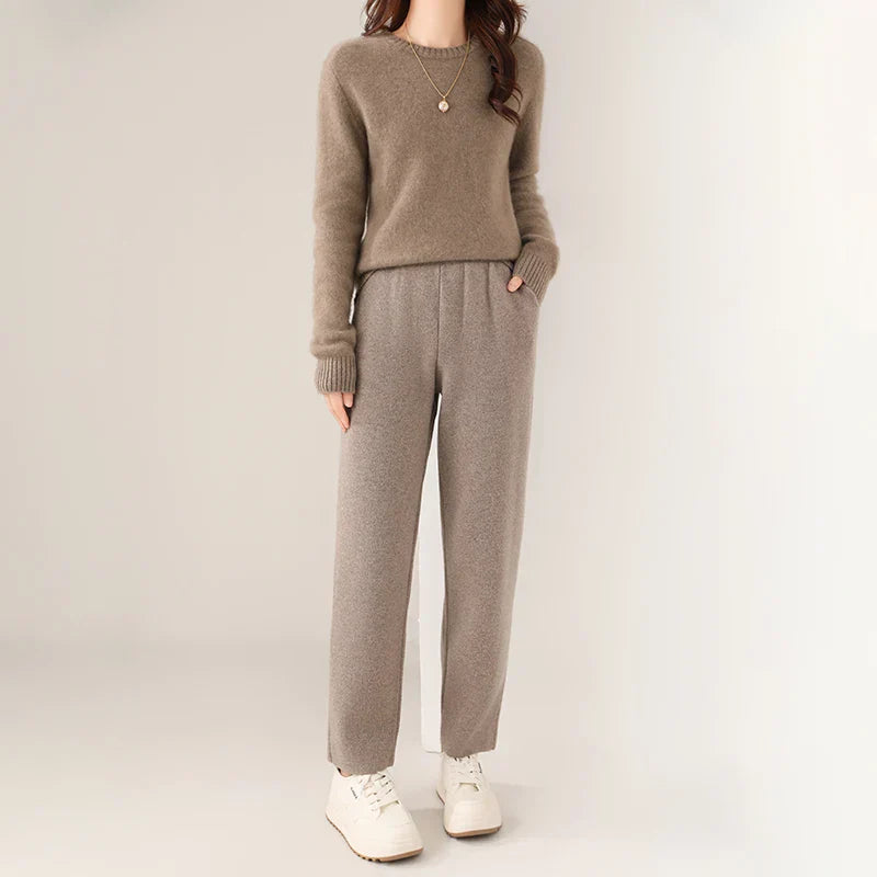 Pantalon Femme En Laine 100 Pour Cent Mileena Confort Premium Élégance Coupe Moderne