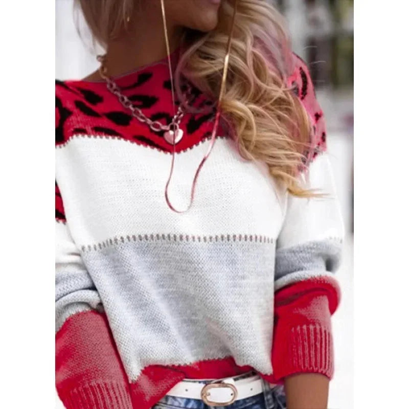 Daisy Pull Femme En Cachemire D Hiver Avec Col Roulé Et Motif Bloc De Couleurs Moderne