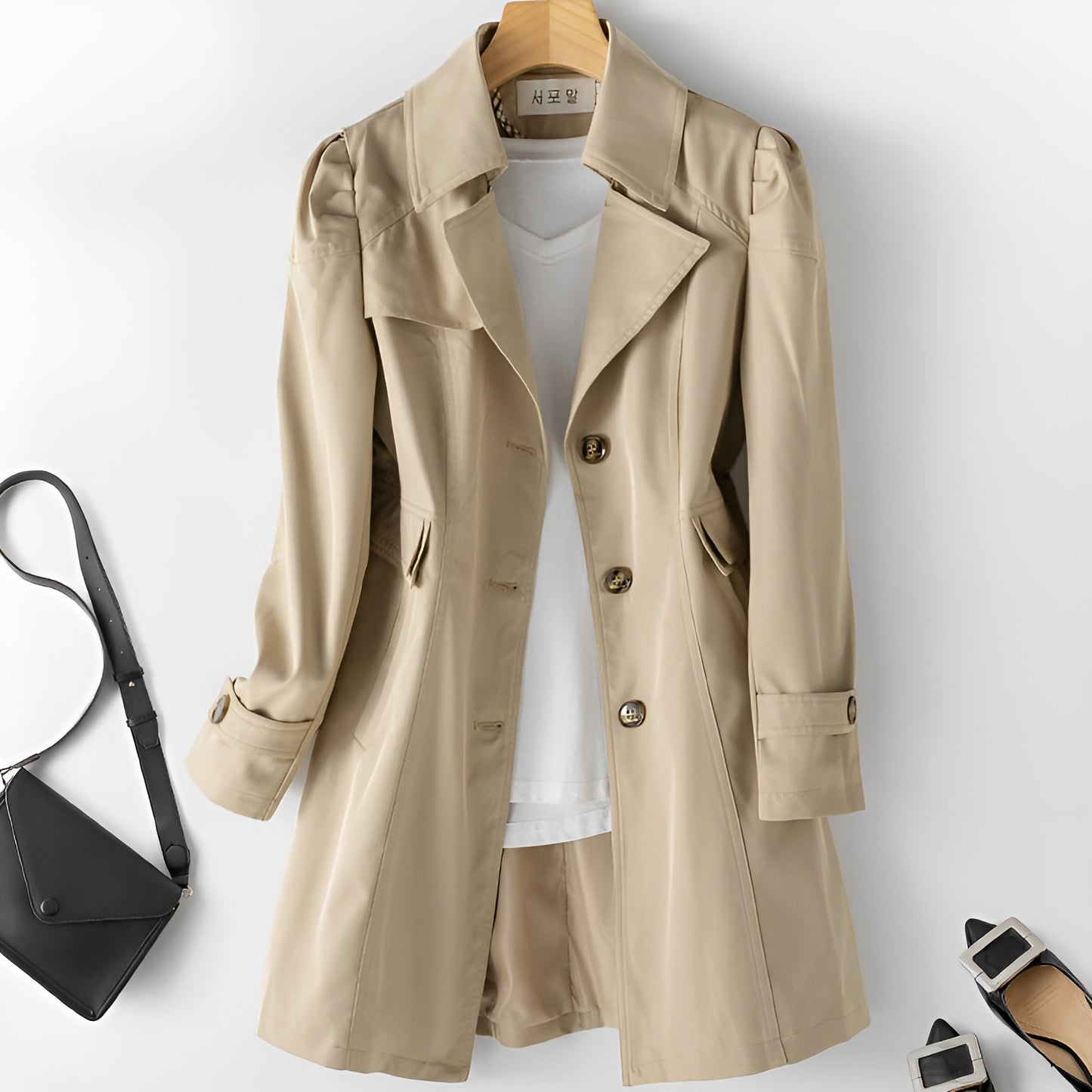 Emery Reed Manteau Trench À Col Ouvert Imperméable Résistant Aux Intempéries En Mélange Coton Haut De Gamme