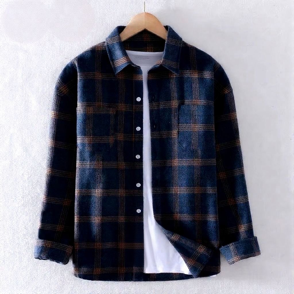 Chemise Homme À Carreaux En Flanelle Brossée Amawinc Douce et Chaude Manches Longues Pour Automne et Hiver