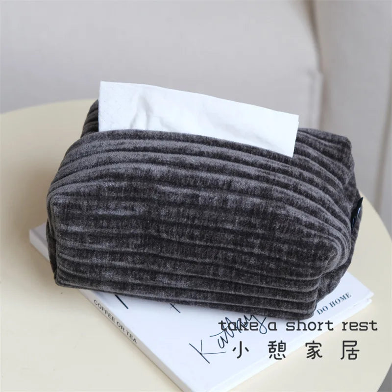 Housse Jacquard Pour Boîte À Mouchoirs Amawinc En Tissu Corduroy Doux Et Chaleureux Pour Décor Intérieur