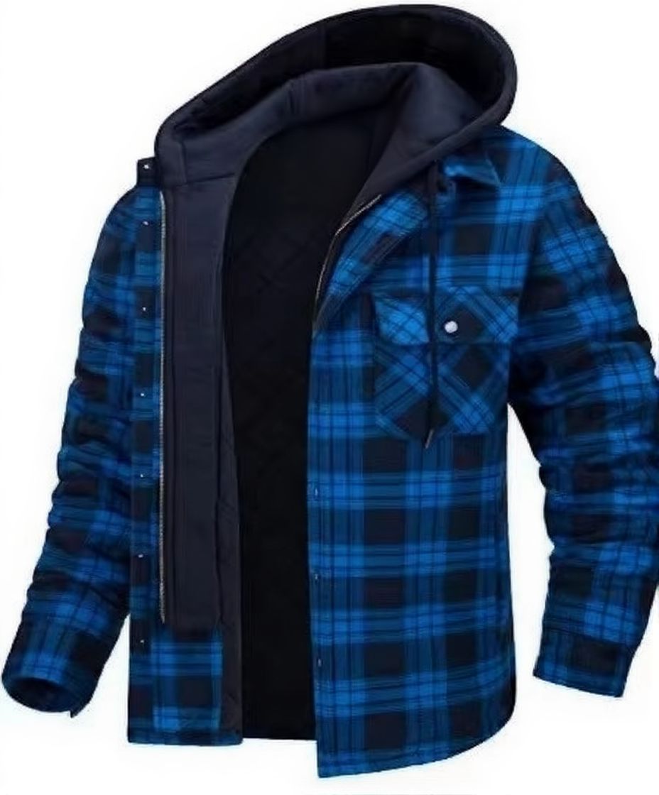 Veste Homme Hivernale Épaisse À Capuche À Carreaux Chaude Isolation Décontractée Et Tendances Amawinc