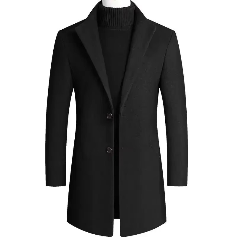 Manteau Trench Long En Laine Mélangée Pour Homme Bourgogne Chaleur Et Style Sophistiqué Pour Automne Et Hiver