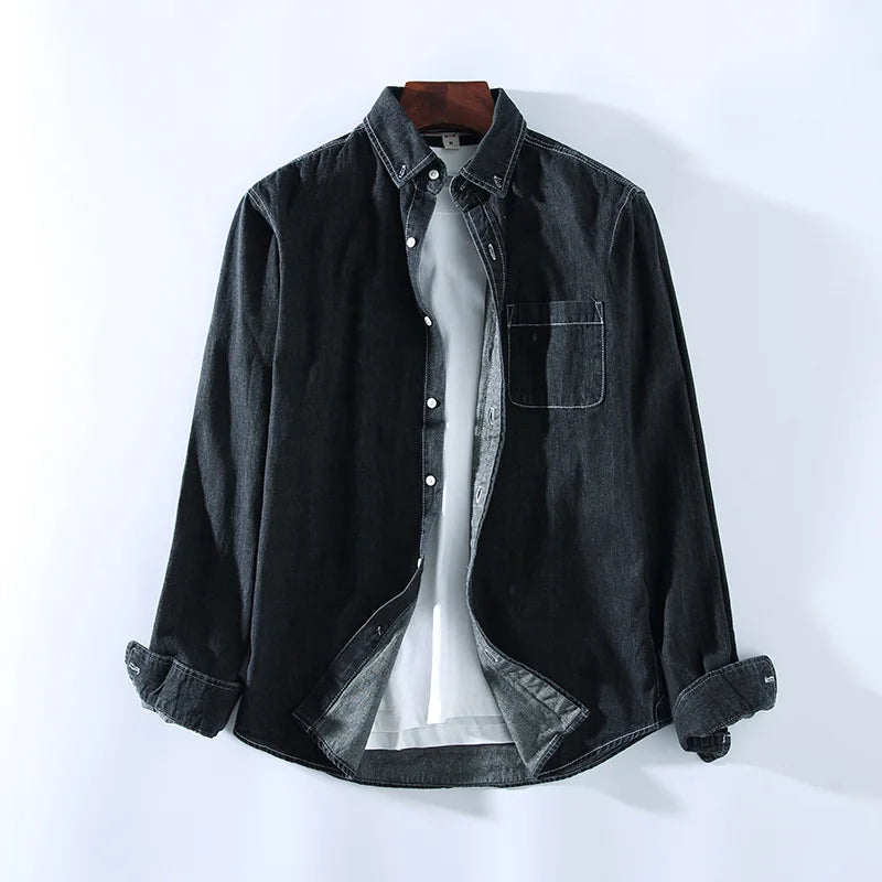 Vaden Chemise Denim En Coton Pur 100 Pour Cent Lavable En Machine Pour Toutes Occasions