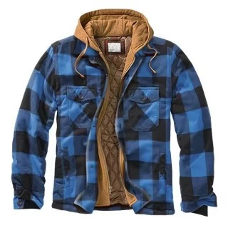Amawinc Veste À Capuche En Coton Patchwork Carreaux Pour Homme Chaude Design Drapeau Américain Tailles S À 5XL