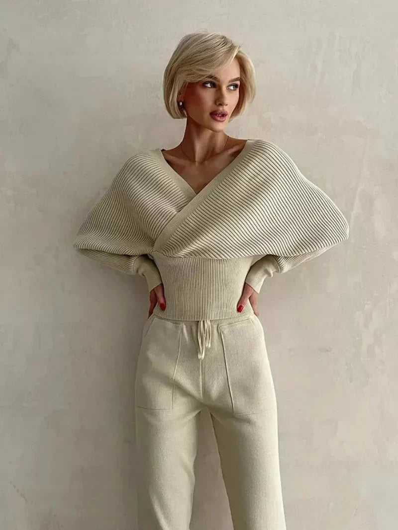 Pull En Maille Merina Col En V Décontracté En Coton Et Polyester Pour Automne Confortable Et Chic