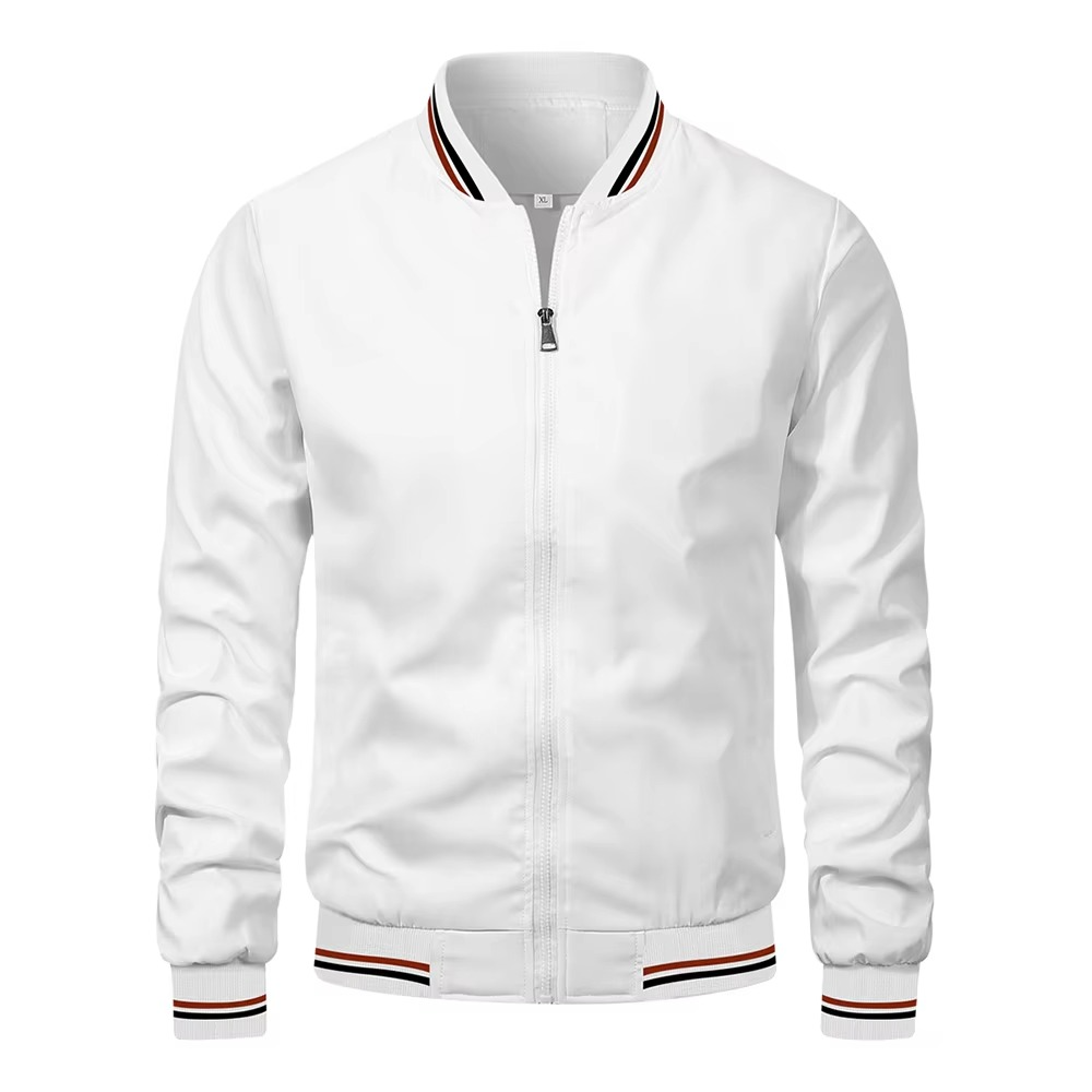 Veste Bomber Homme Slim Fit Noir Léger Pour Toutes Saisons Amawinc Élégante et Moderne
