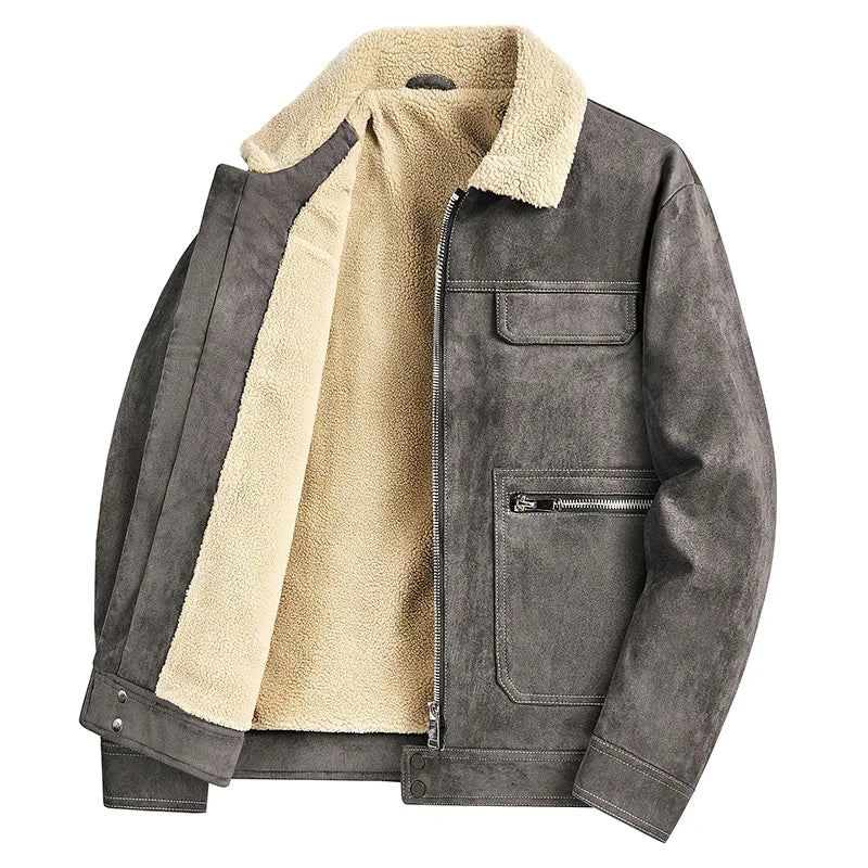 Basin Veste Trucker Daim Synthétique Avec Doublure Pelucheuse Et Quincaillerie Argentée Coupe Slim Épaules Et Bras