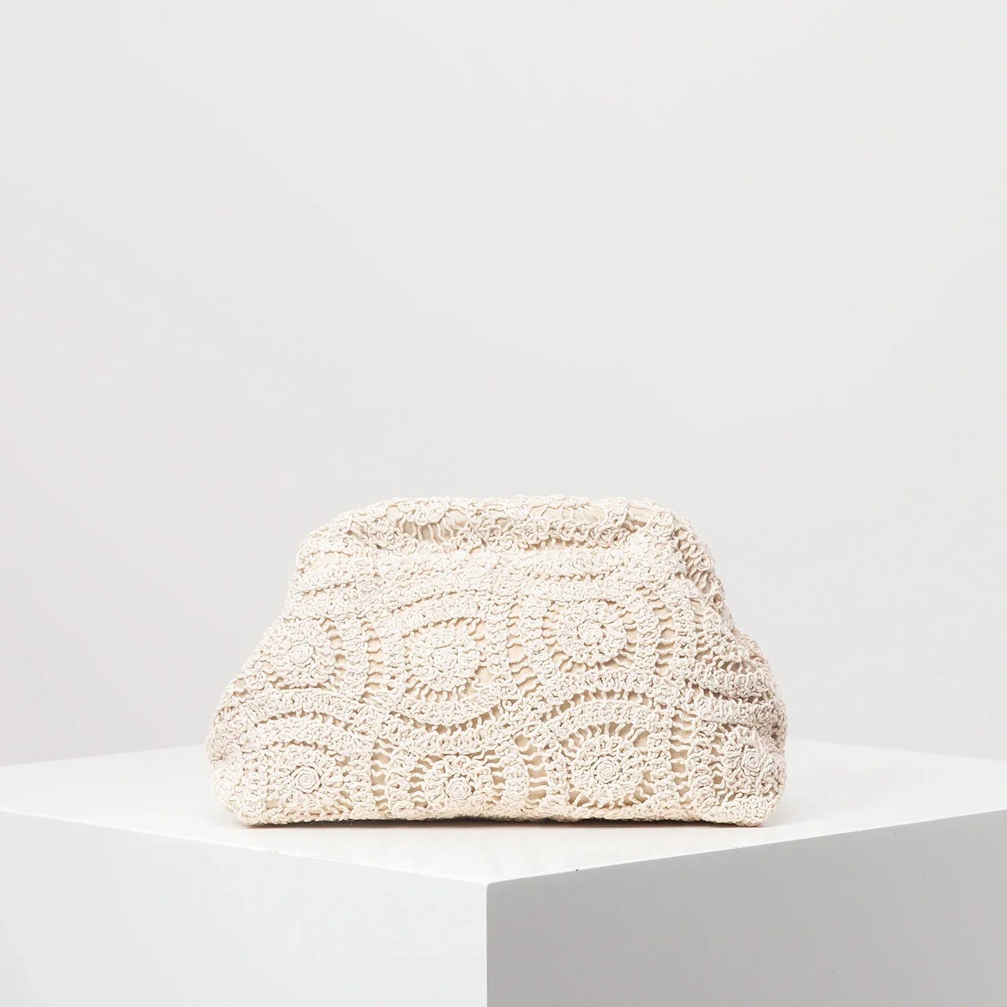 Amawinc Pochette Bohème Dentelle Fait Main En Paille Tressée Léger Et Compacte Avec Intérieur Spacieux