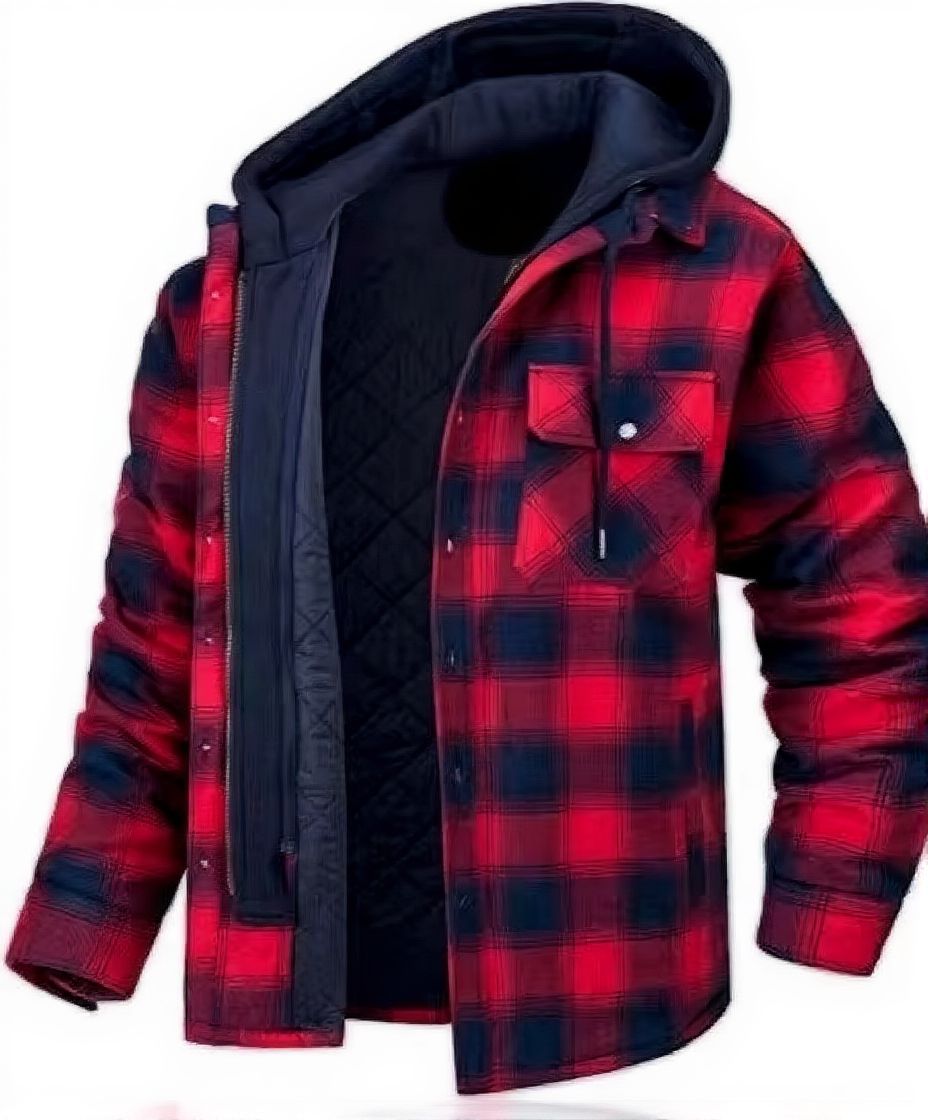 Veste Homme Hivernale Épaisse À Capuche À Carreaux Chaude Isolation Décontractée Et Tendances Amawinc