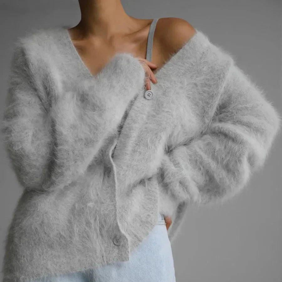 Cardigan en Mélange de Laine Helena Prestige Ultra Doux Chaud Léger pour Superposer