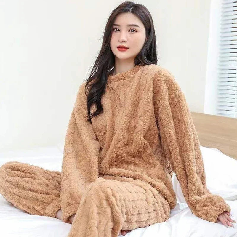 Abigail Ensemble Loungewear Hivernal Confort Doux Pour Femme Détente À La Maison Chaude