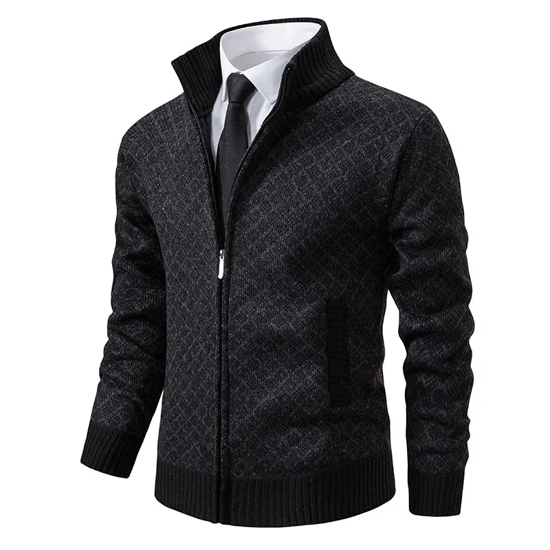 Amawinc Renford Cardigan Professionnel Pour Homme Avec Coupe Cintrée Et Zip Complet