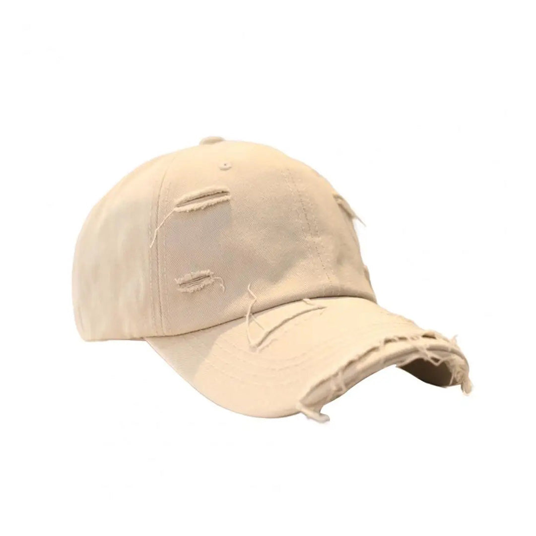 Casquette De Baseball Vintage Déchirée Avec Doublure Intégrée Pour Une Structure Robuste Et Visière Résistante