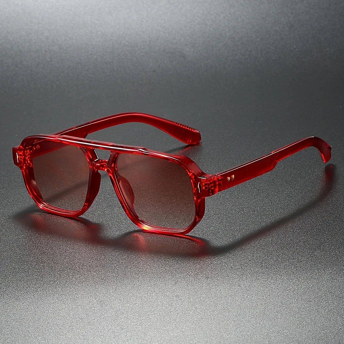 Shadowline '72 Shades Lunettes Aviateur Carré Noir Mat Avec Détails Dorés UV400 Teintées