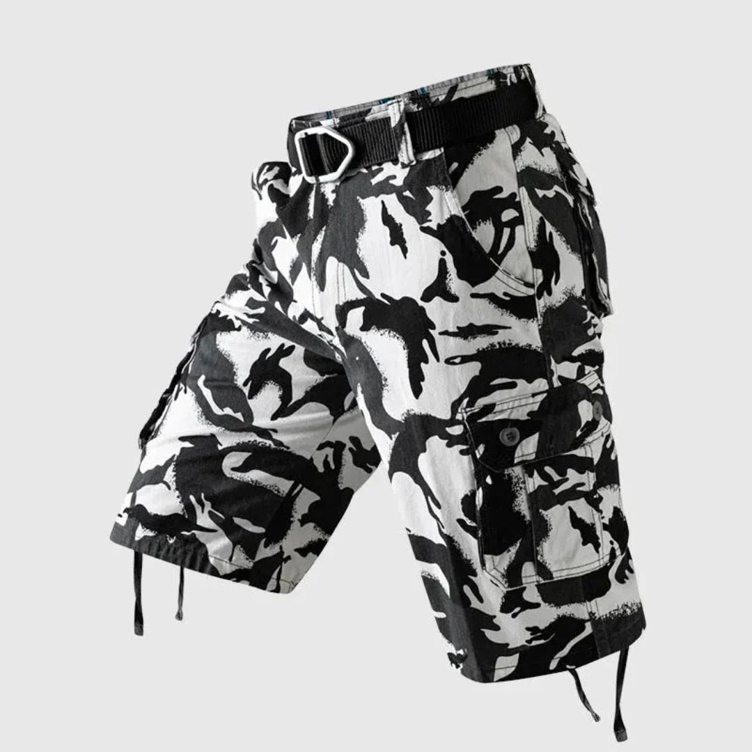 Shorts Cargo Camouflage À Poches Multiples Pour Homme En Coton Pur Longueur Genou Outdoor Tactique