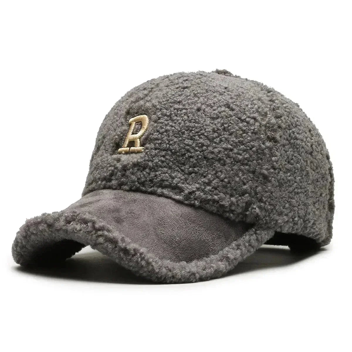 Casquette De Baseball Pour Homme En Sherpa Peluche Pour Hiver Avec Doublure Polaire Et Bord En Daim Waylynn