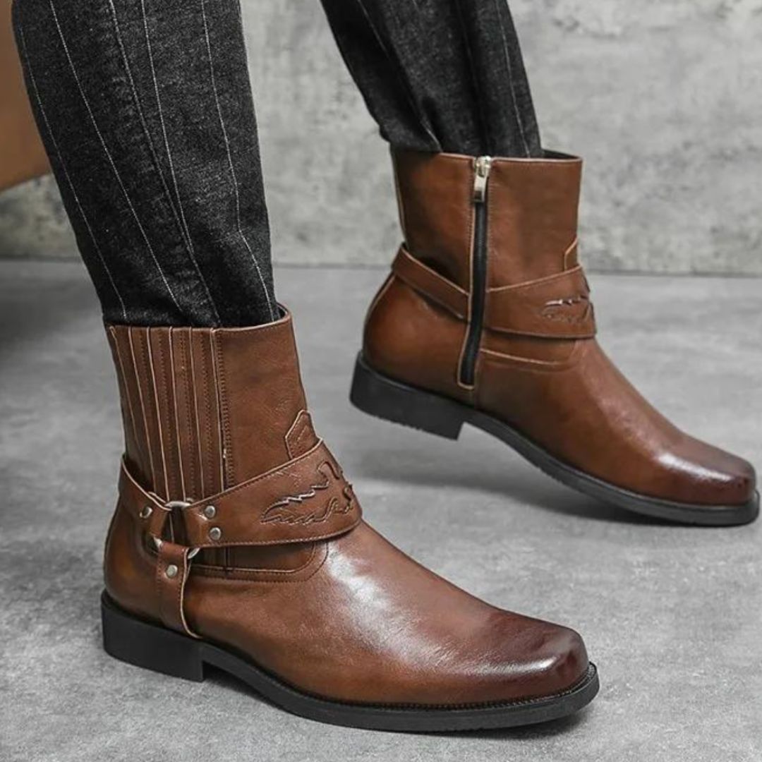 Bottes Silas Vanguard Western Vintage Style Pour Sorties Nocturnes Et Décontractées Confortables