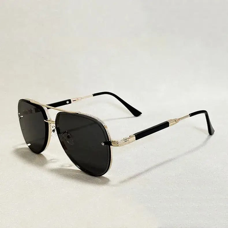 Lunettes Aviateur Skyline Luxe Dégradé Or Gravé UV400 Protection Pour Style Moderne