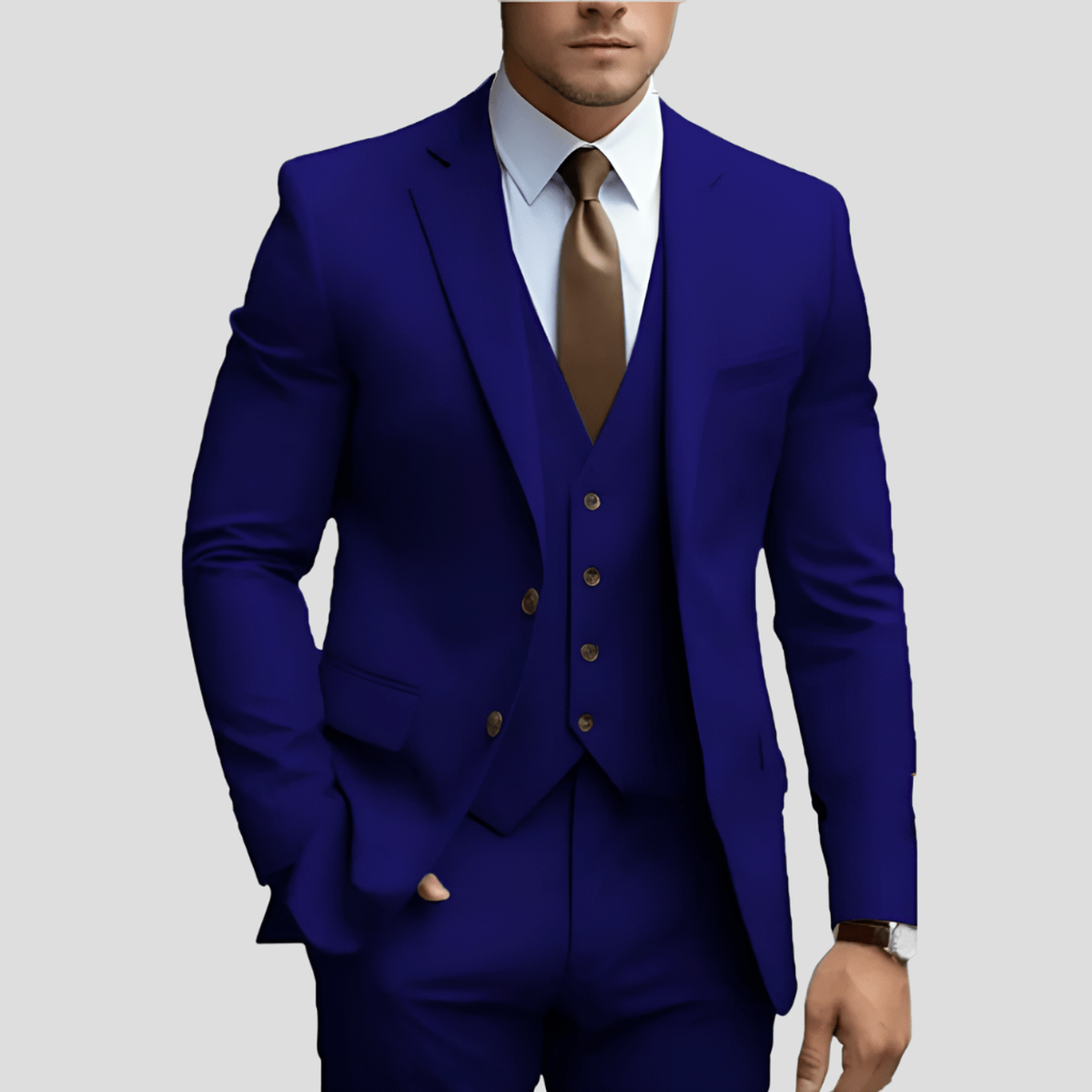 Drew Costume Trois Pièces Homme Exécutif Bleu Clair Pour Professionnels Amawinc De Qualité