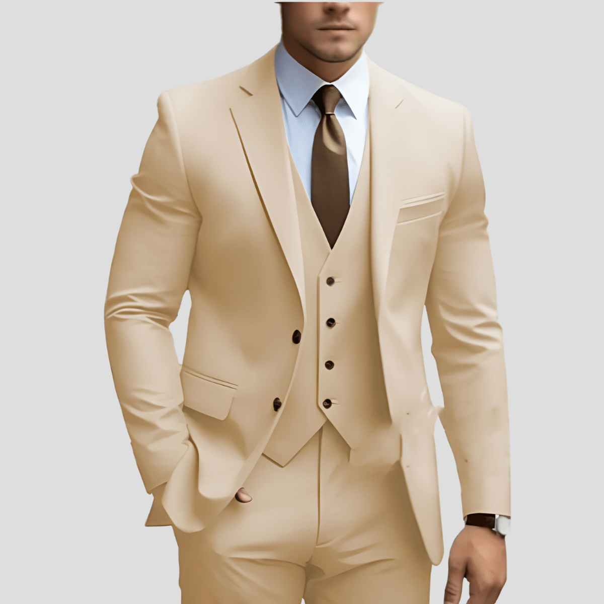 Drew Costume Trois Pièces Homme Exécutif Bleu Clair Pour Professionnels Amawinc De Qualité