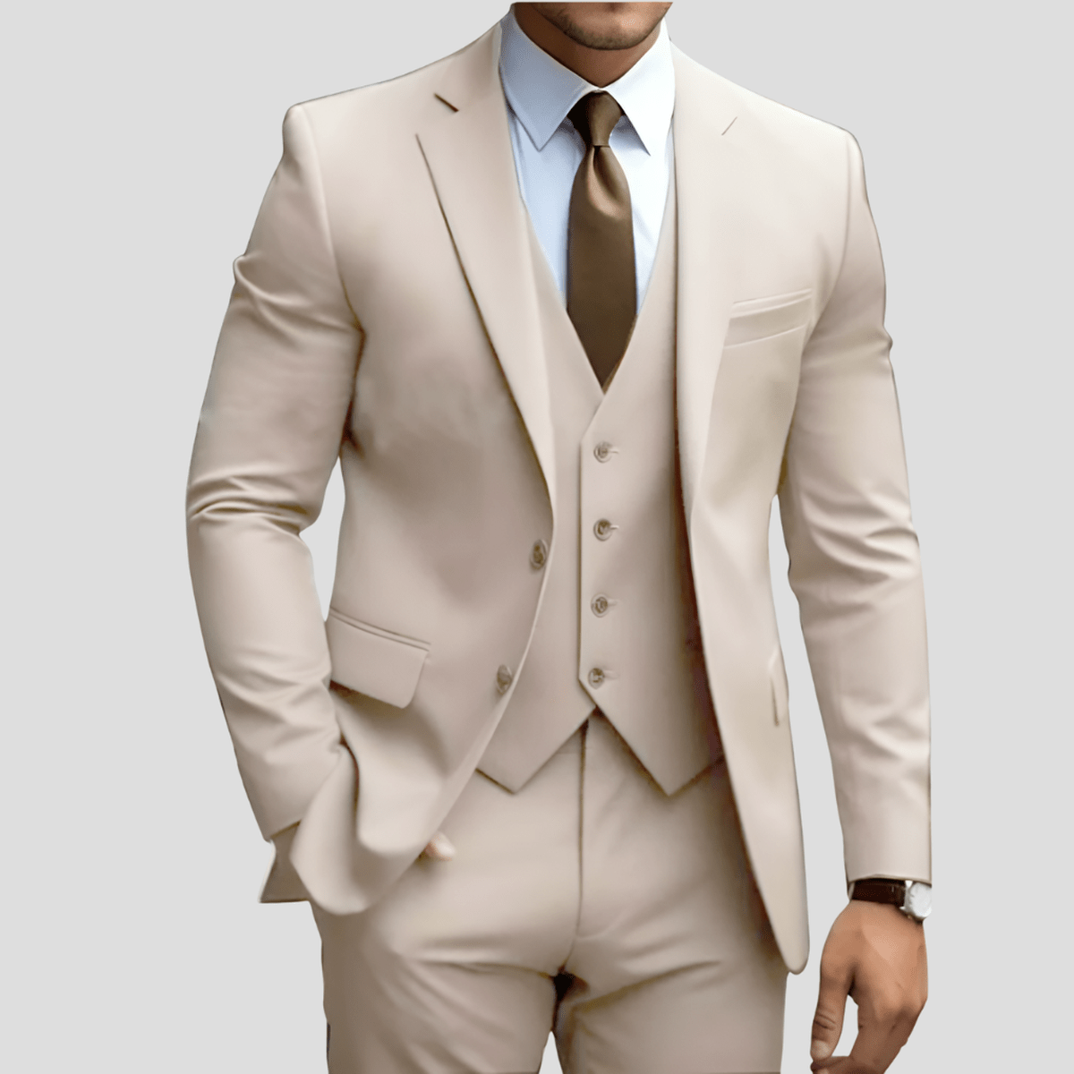 Drew Costume Trois Pièces Homme Exécutif Bleu Clair Pour Professionnels Amawinc De Qualité