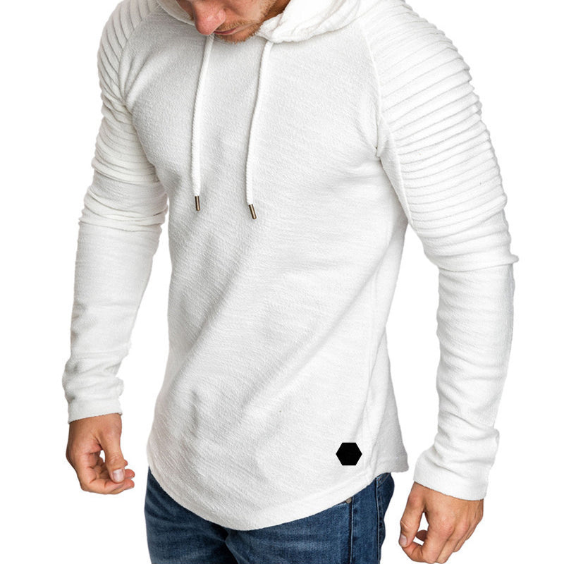 Sweat À Capuche Cintré Automne Décontracté Pour Homme Avec Cordon Et Manches Rabattues Amawinc