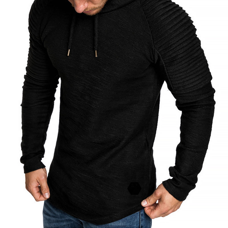 Sweat À Capuche Cintré Automne Décontracté Pour Homme Avec Cordon Et Manches Rabattues Amawinc