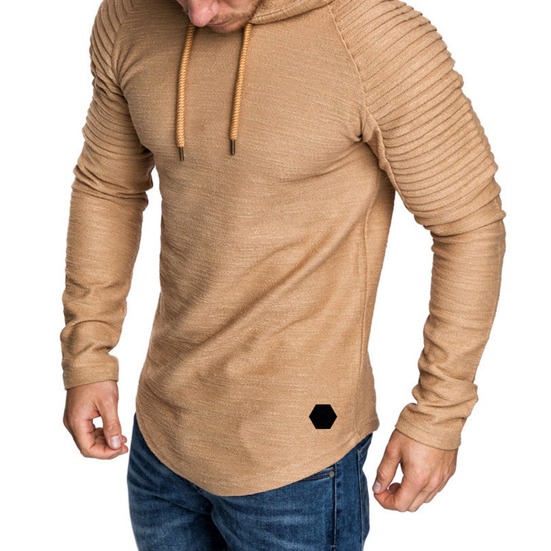 Sweat À Capuche Cintré Automne Décontracté Pour Homme Avec Cordon Et Manches Rabattues Amawinc
