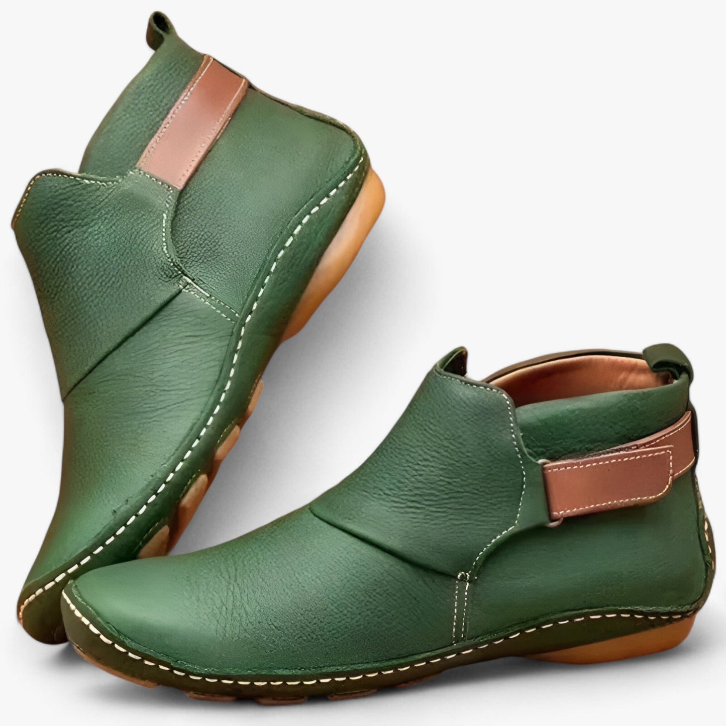 Bottes À Enfiler Pour Femmes Style Bohème Confort Quotidien Tige Étanche PU Hauteur Cheville