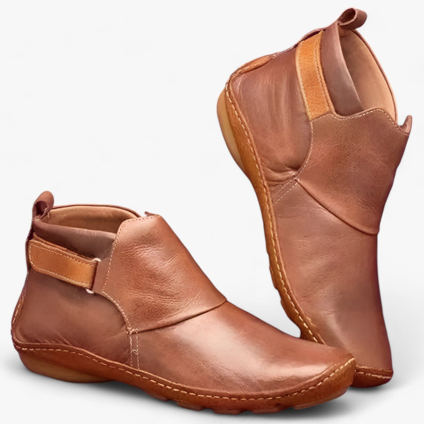 Bottes À Enfiler Pour Femmes Style Bohème Confort Quotidien Tige Étanche PU Hauteur Cheville