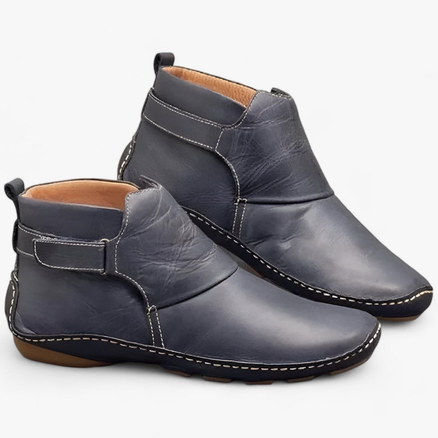Bottes À Enfiler Pour Femmes Style Bohème Confort Quotidien Tige Étanche PU Hauteur Cheville