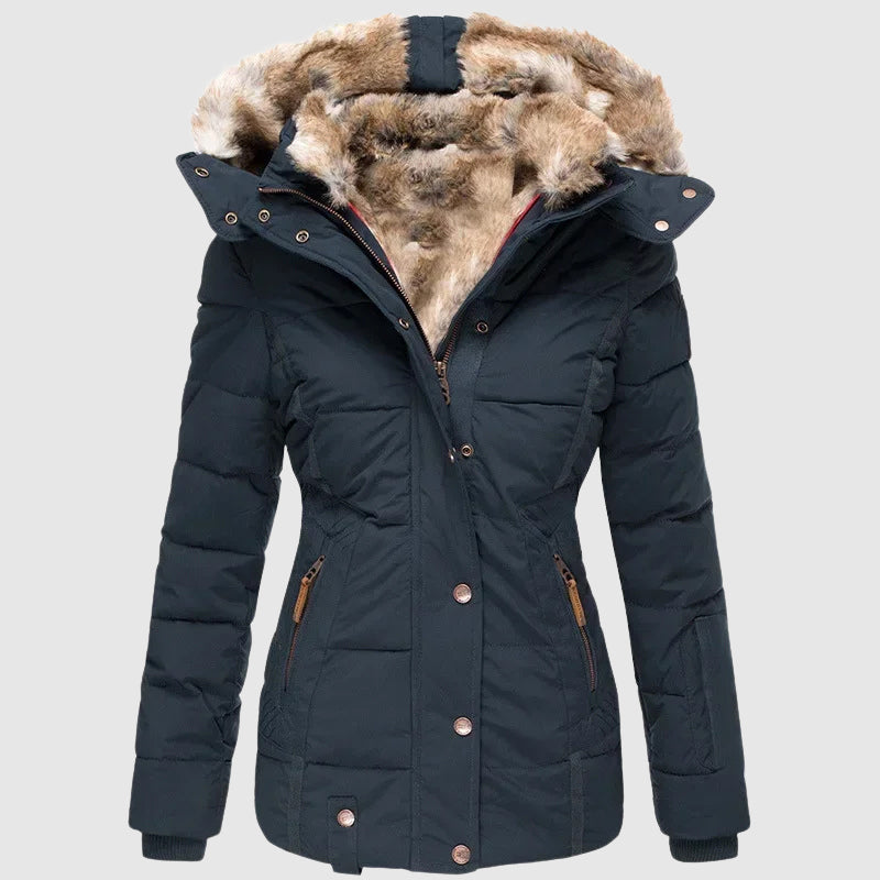 Veste À Capuche Arctique Sofia Amoretti En Mélange Coton Polyester Doux Et Chaud Avec Poches Pratiques