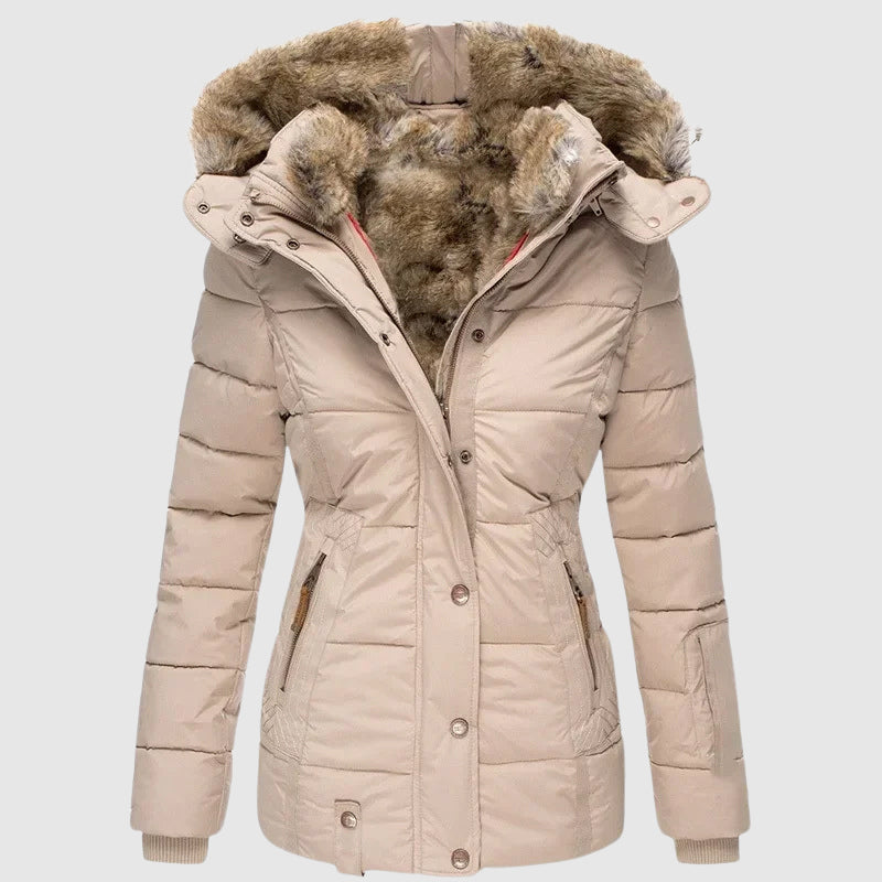 Veste À Capuche Arctique Sofia Amoretti En Mélange Coton Polyester Doux Et Chaud Avec Poches Pratiques