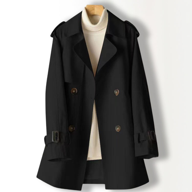 Trench Coat Chic Sofia Amoretti En Polyester Léger Avec Revers Et Manches Longues Disponible En Khaki Et Rose Doux