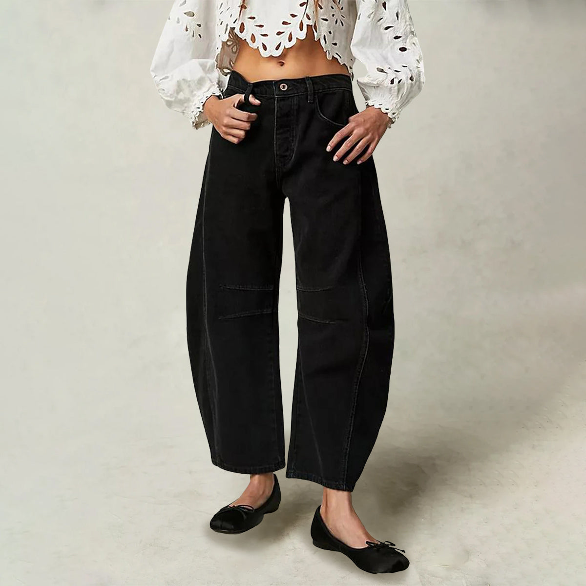 Jeans Sofia Amoretti City Pulse À Coupe Large Évasée Pour Femme Style Urbain Moderne