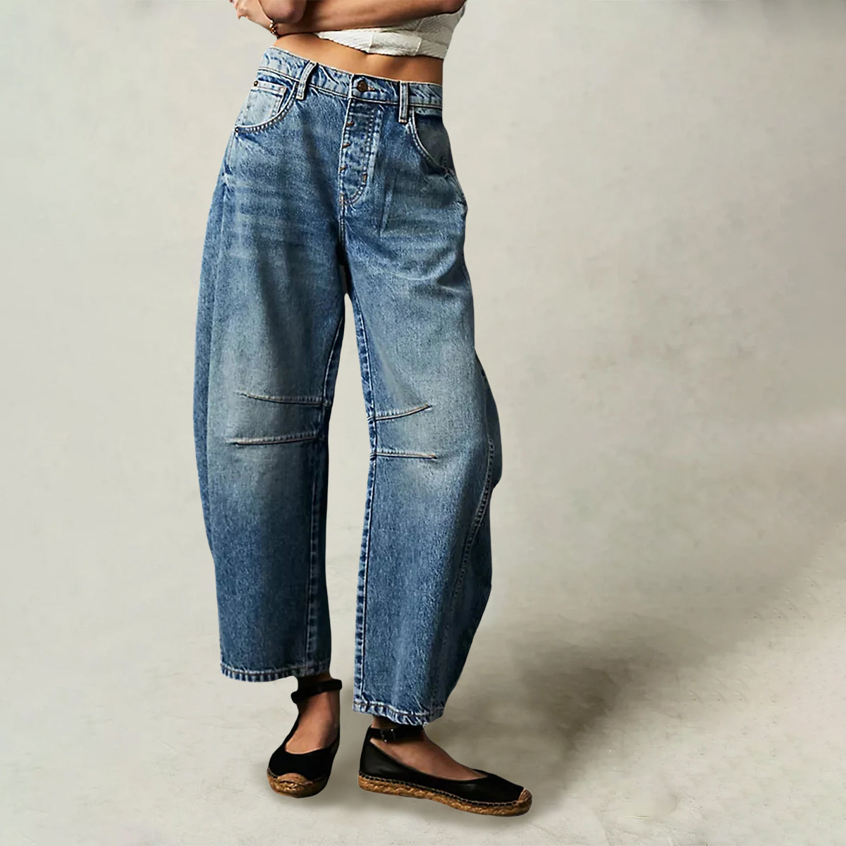 Jeans Sofia Amoretti City Pulse À Coupe Large Évasée Pour Femme Style Urbain Moderne