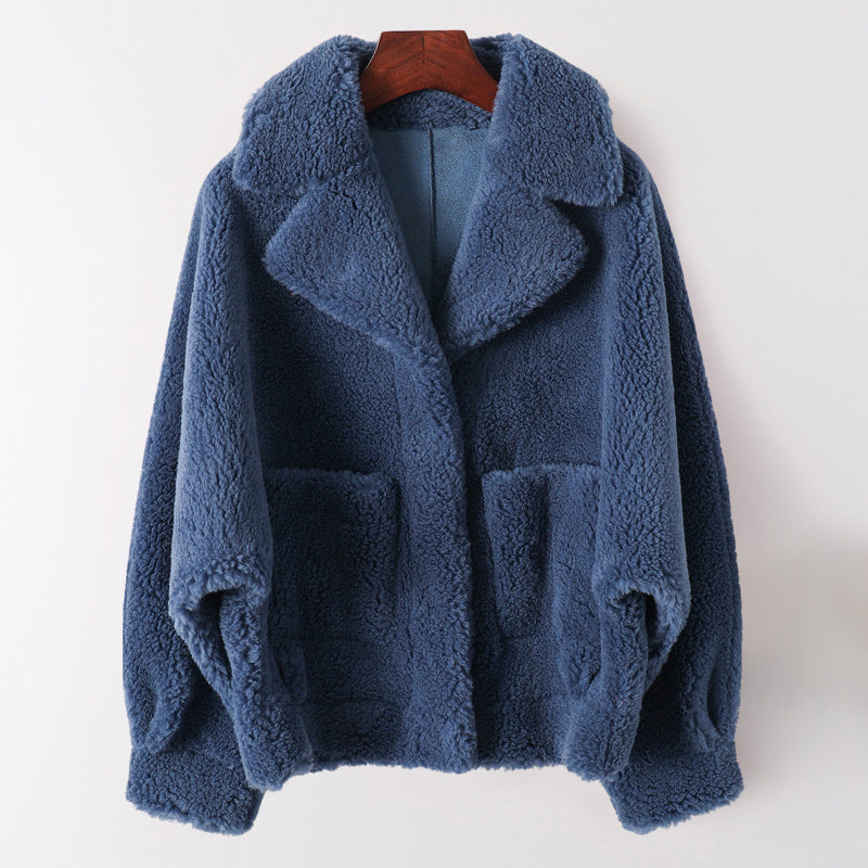 Manteau Luxe En Laine Et Shearling Sofia Amoretti Col En Revers Raffiné Et Confortable