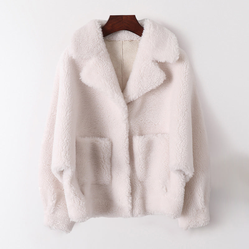 Manteau Luxe En Laine Et Shearling Sofia Amoretti Col En Revers Raffiné Et Confortable