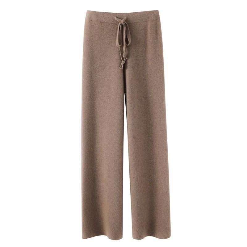 Pantalon Maille Tricoté Sofia Amoretti Élégance Décontractée Pour Automne Hiver