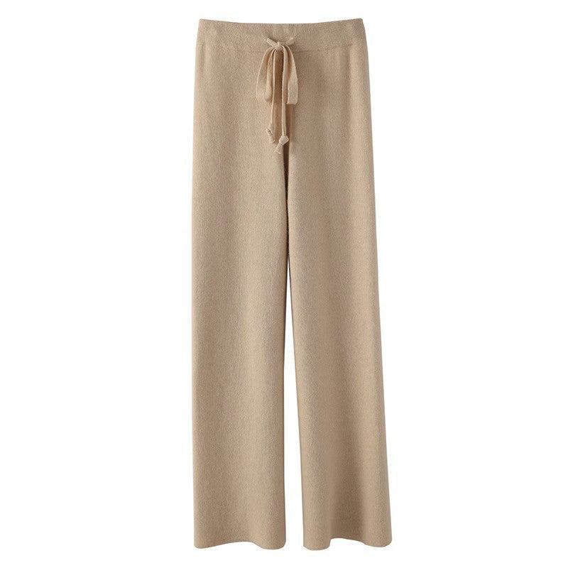 Pantalon Maille Tricoté Sofia Amoretti Élégance Décontractée Pour Automne Hiver