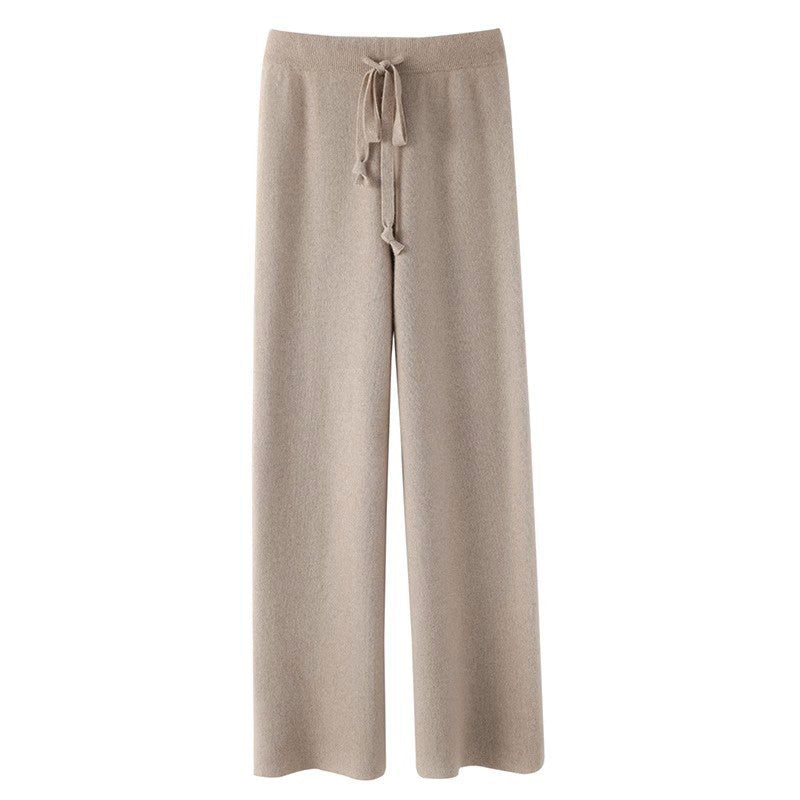 Pantalon Maille Tricoté Sofia Amoretti Élégance Décontractée Pour Automne Hiver