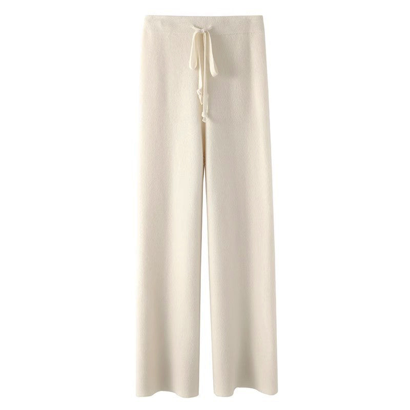 Pantalon Maille Tricoté Sofia Amoretti Élégance Décontractée Pour Automne Hiver