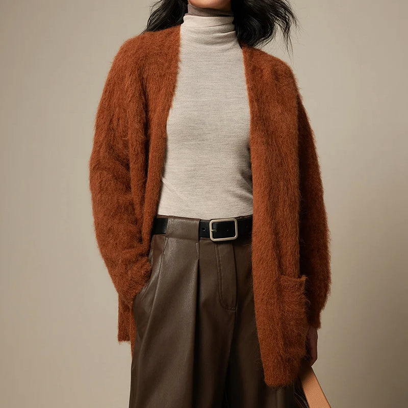 Sofia Amoretti Cardigan Alpaga Ultra Doux Pour Femme Confort Somptueux Et Chaleur Légère