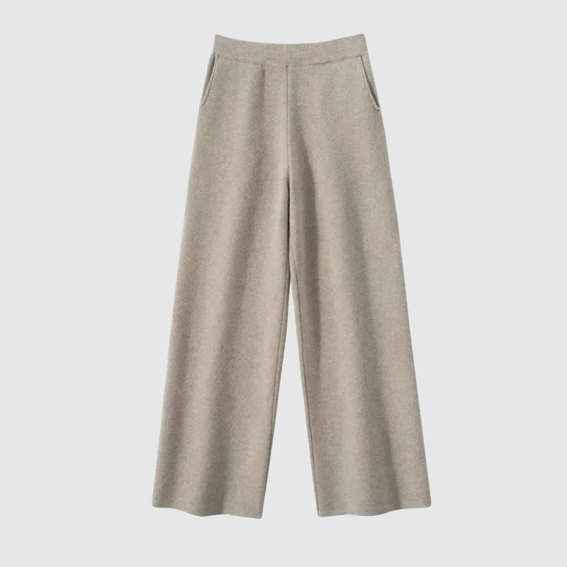 Pantalon Décontracté Velora Taille Haute Automne Hiver Sofia Amoretti en Mélange Coton Élasthanne