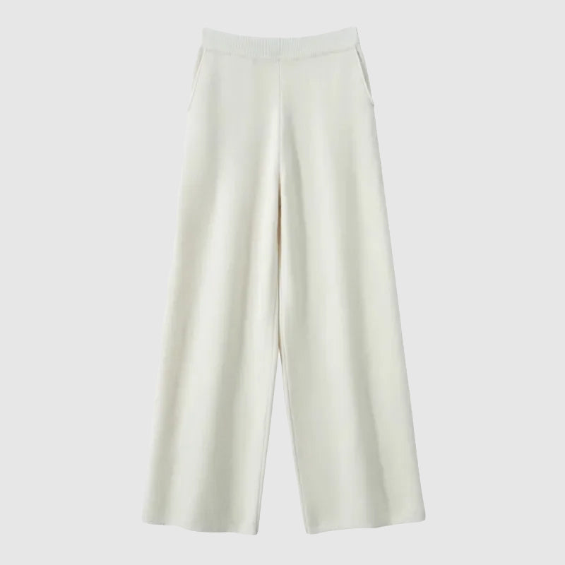 Pantalon Décontracté Velora Taille Haute Automne Hiver Sofia Amoretti en Mélange Coton Élasthanne
