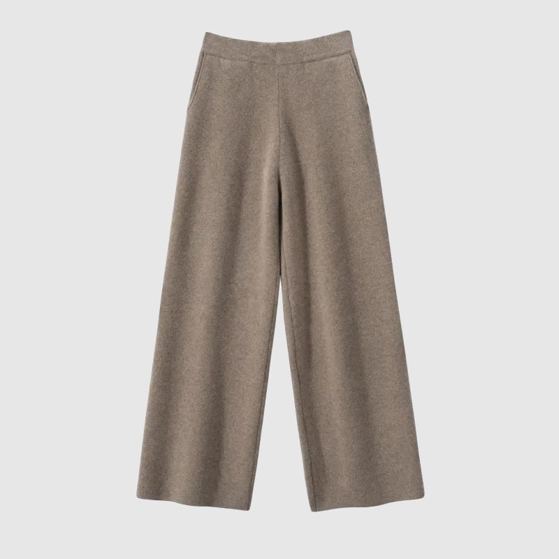 Pantalon Décontracté Velora Taille Haute Automne Hiver Sofia Amoretti en Mélange Coton Élasthanne