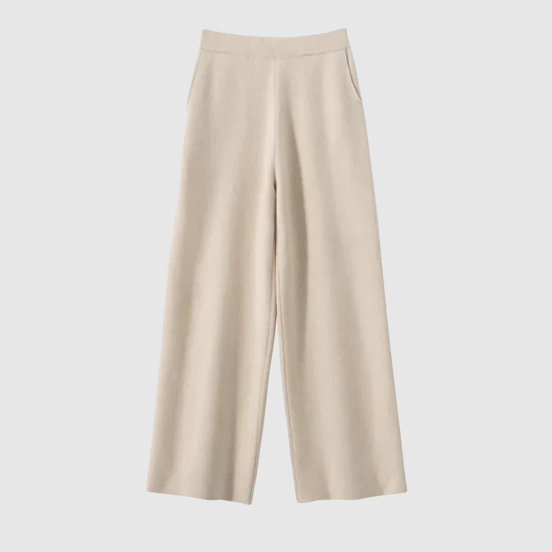 Pantalon Décontracté Velora Taille Haute Automne Hiver Sofia Amoretti en Mélange Coton Élasthanne