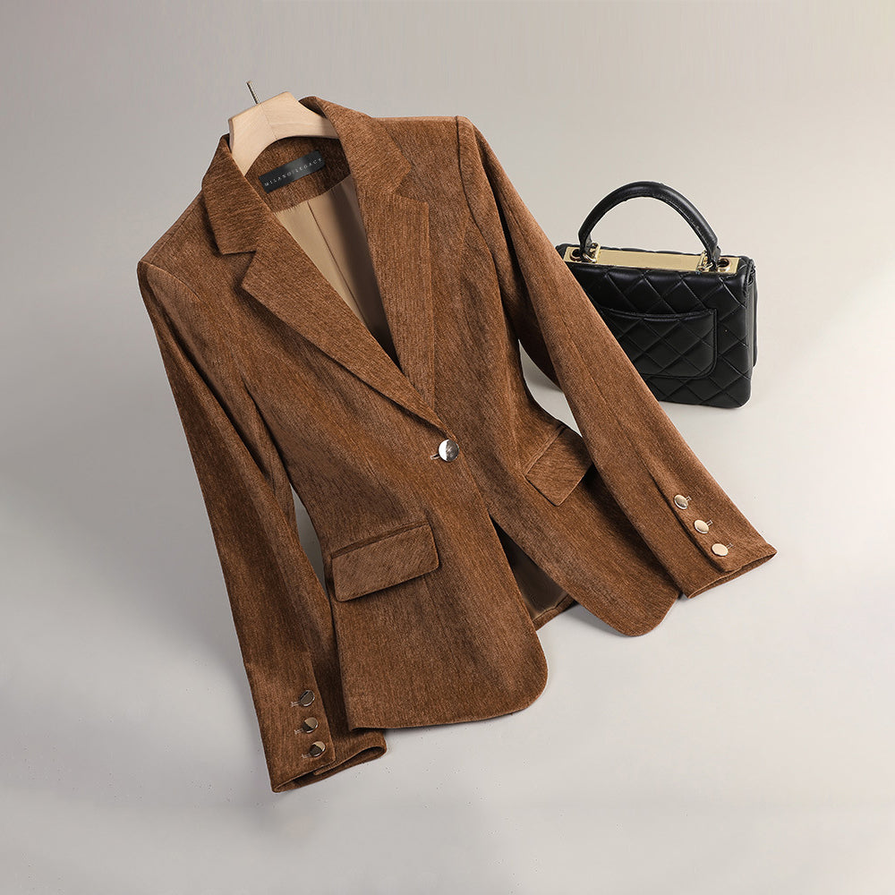 Sofia Amoretti Blazer Velours Dawn Femme Silhouette Slim Chic Pour Automne Élégant Et Raffiné